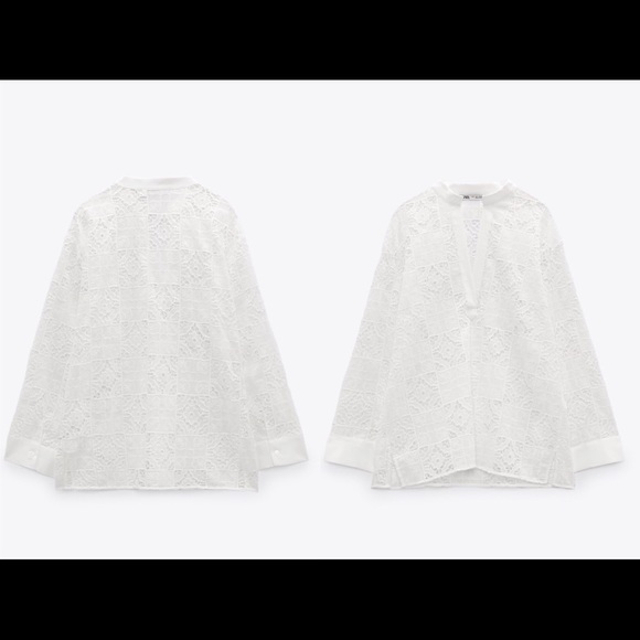 Embroidered Eyelet Lace Blouse - Picture 2 of 3